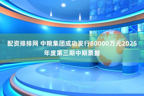 配资排排网 中粮集团成功发行80000万元2025年度第三期中期票据